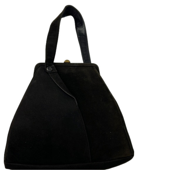 Vintage Classic Brown Brushed Suede Handbag - Picture 1 of 11